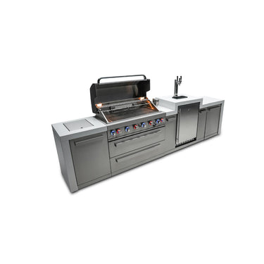 Mont Alpi - Outdoor kitchen. Deluxe 6 burner island with a kegerator.