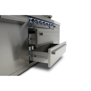 Mont Alpi - Outdoor kitchen. Deluxe 6 burner island with a kegerator.