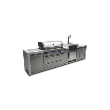 Mont Alpi - Outdoor kitchen. Deluxe 6 burner island with a kegerator.