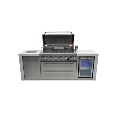 Mont Alpi - Outdoor kitchen. Deluxe 6 burner island with fridge.