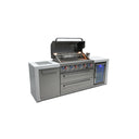 Mont Alpi - Outdoor kitchen. Deluxe 6 burner island with fridge.