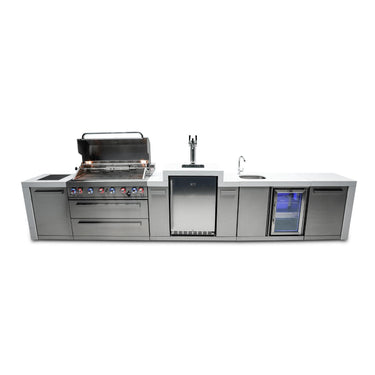 Mont Alpi - Outdoor kitchen. Deluxe 6 burner island with kegerator and beverage center.