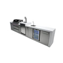 Mont Alpi - Outdoor kitchen. Deluxe 6 burner island with kegerator and beverage center.