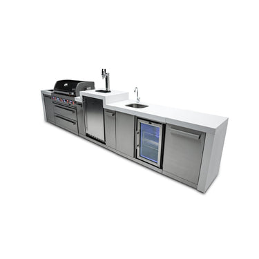Mont Alpi - Outdoor kitchen. Deluxe 6 burner island with kegerator and beverage center.