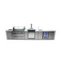 Mont Alpi - Outdoor kitchen. Deluxe 6 burner island with kegerator and beverage center.