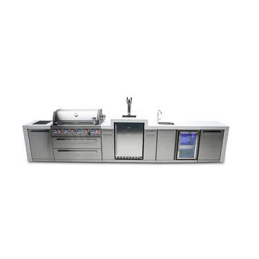 Mont Alpi - Outdoor kitchen. Deluxe 6 burner island with kegerator and beverage center.
