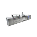 Mont Alpi - Outdoor kitchen. Deluxe 6 burner island with kegerator and beverage center.