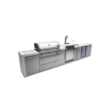 Mont Alpi - Outdoor kitchen. Deluxe 6 burner island with kegerator and beverage center.