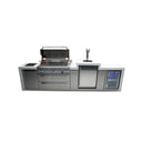 Mont Alpi - Outdoor kitchen. Deluxe 6 burner island with kegerator and fridge.