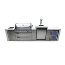 Mont Alpi - Outdoor kitchen. Deluxe 6 burner island with kegerator and fridge.