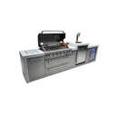 Mont Alpi - Outdoor kitchen. Deluxe 6 burner island with kegerator and fridge.