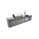 Mont Alpi - Outdoor kitchen. Deluxe 6 burner island with kegerator and fridge.