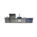 Mont Alpi - Outdoor kitchen. Deluxe 6 burner island with kegerator, beverage center and fridge.