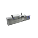 Mont Alpi - Outdoor kitchen. Deluxe 6 burner island with kegerator, beverage center and fridge.