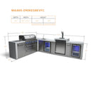 Mont Alpi - Outdoor kitchen. Deluxe island 90 degree with kegerator, beverage center and fridge.