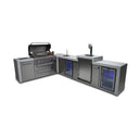 Mont Alpi - Outdoor kitchen. Deluxe island 90 degree with kegerator, beverage center and fridge.