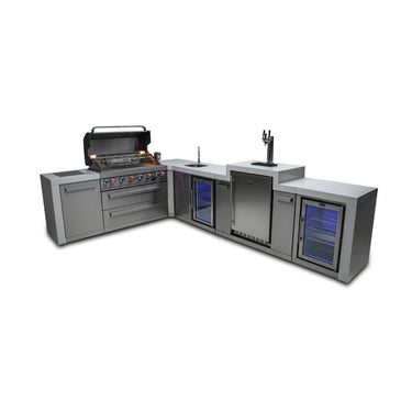 Mont Alpi - Outdoor kitchen. Deluxe island 90 degree with kegerator, beverage center and fridge.