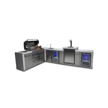 Mont Alpi - Outdoor kitchen. Deluxe island 90 degree with kegerator, beverage center and fridge.