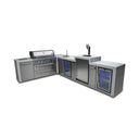 Mont Alpi - Outdoor kitchen. Deluxe island 90 degree with kegerator, beverage center and fridge.