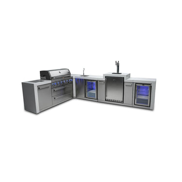 Mont Alpi - Outdoor kitchen. Deluxe island 90 degree with kegerator, beverage center and fridge.