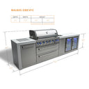 Mont Alpi - Outdoor kitchen. Duluxe 6 burner island, with beverage center and fridges.