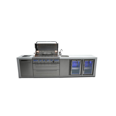 Mont Alpi - Outdoor kitchen. Duluxe 6 burner island, with beverage center and fridges.