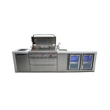 Mont Alpi - Outdoor kitchen. Duluxe 6 burner island, with beverage center and fridges.