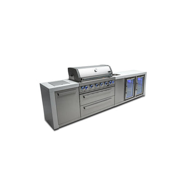 Mont Alpi - Outdoor kitchen. Duluxe 6 burner island, with beverage center and fridges.