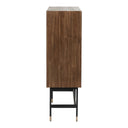 Pacific Lifestyle - Arte Dark Brown Acacia Wood and Black Metal 2 Door Bar Cabinet.