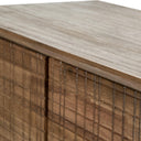 Pacific Lifestyle - Arte Dark Brown Acacia Wood and Black Metal 2 Door Bar Cabinet.
