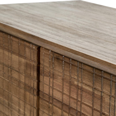 Pacific Lifestyle - Arte Dark Brown Acacia Wood and Black Metal 2 Door Bar Cabinet.
