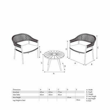 Pacific Lifestyle - Bazel Outdoor Bistro Set