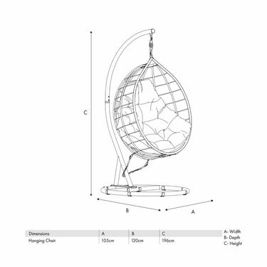 Pacific Lifestyle - Blake Anthracite Outdoor Hanging Chair