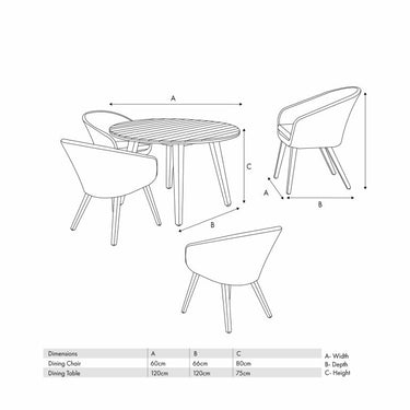 Pacific Lifestyle - Cabon Outdoor 4 Seater Dining Set