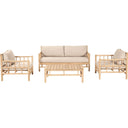 Pacific Lifestyle - Costa Rica Natural Bamboo Finish Outdoor Seating Set
