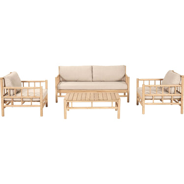 Pacific Lifestyle - Costa Rica Natural Bamboo Finish Outdoor Seating Set