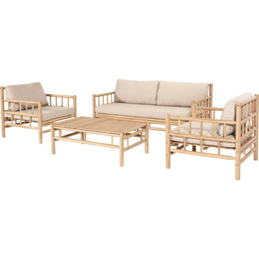 Pacific Lifestyle - Costa Rica Natural Bamboo Finish Outdoor Seating Set