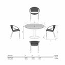 Pacific Lifestyle - Dakota Black Outdoor 4 Seater Dining Set