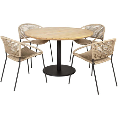 Pacific Lifestyle - Dakota Natural Wheat Outdoor 4 Seater Dining Set