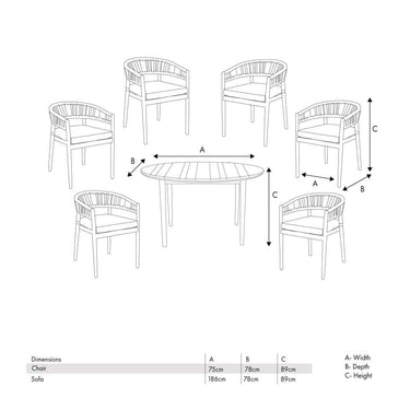 Pacific Lifestyle - Denver Sage Green 6 Seater Dining Set