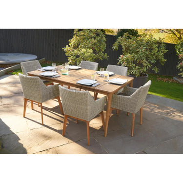 Pacific Lifestyle - Larissa Dining Set Light Kubu Grey K/D. Outdoor dining table and chairs