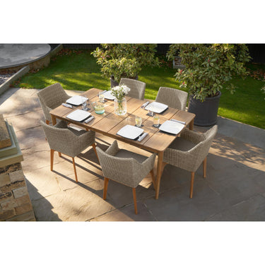 Pacific Lifestyle - Larissa Dining Set Light Kubu Grey K/D. Outdoor dining table and chairs