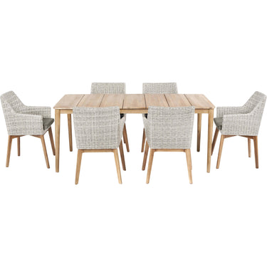 Pacific Lifestyle - Larissa Dining Set Light Kubu Grey K/D. Outdoor dining table and chairs