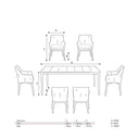 Pacific Lifestyle - Larissa Dining Set Light Kubu Grey K/D. Outdoor dining table and chairs