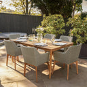 Pacific Lifestyle - Larissa Dining Set Light Kubu Grey K/D. Outdoor dining table and chairs