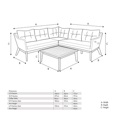 Pacific Lifestyle - Larissa Kubu Grey Outdoor Corner Seating Set