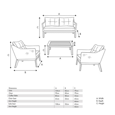 Pacific Lifestyle - Larissa Kubu Grey Outdoor Seating Set