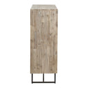 Pacific Lifestyle - Marca Sand Wash Acacia Wood and Black Metal 2 Door Bar Cabinet