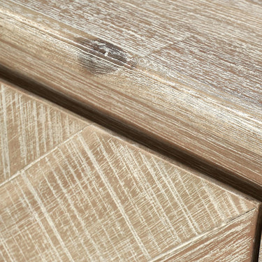 Pacific Lifestyle - Marca Sand Wash Acacia Wood and Black Metal 2 Door Bar Cabinet