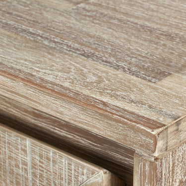Pacific Lifestyle - Marca Sand Wash Acacia Wood and Black Metal 2 Door Bar Cabinet